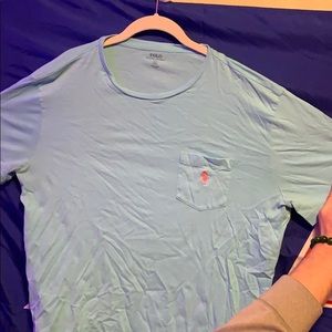 light blue polo t shirt